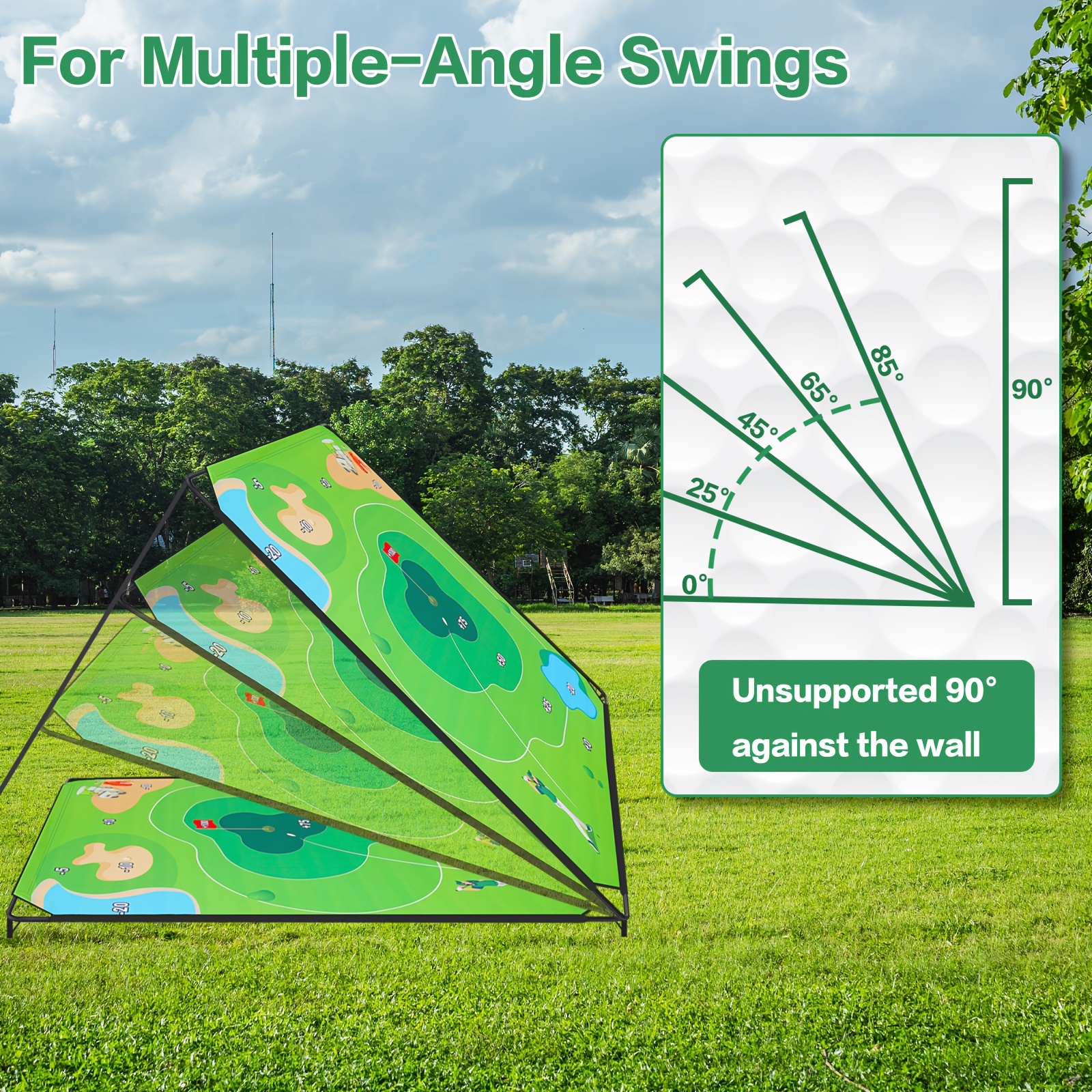 70"x70" Portable Golf Chipping Game Set for Indoor, Outdoor Backyard & Lawn Games, Easy Setup Family Golf Gifts - Image 5