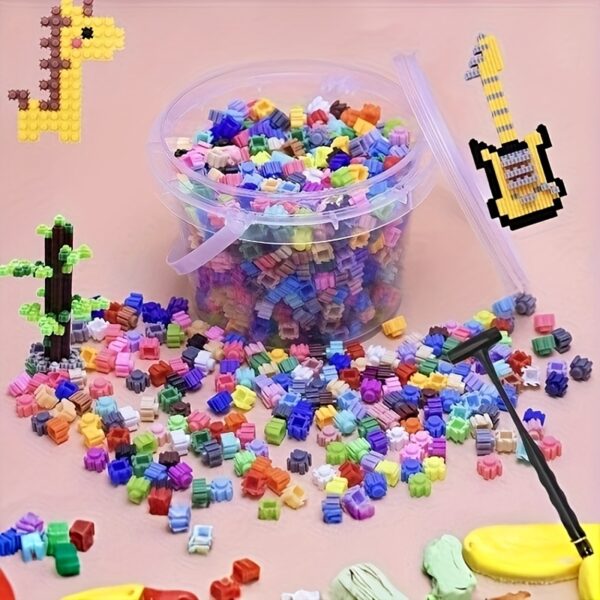 1010-7024 Mixed Color Building Blocks DIY Toy, Creative Construction for Party Games, Office Decor, Home Decoration, Holiday Gifts, Christmas Presents, and Birthday Gifts - Image 6