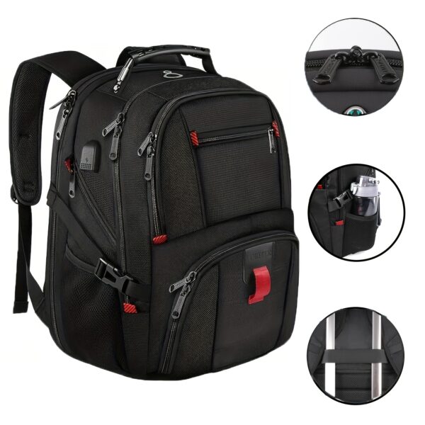 [Large Travel Backpack] 50L Large Men's Travel Backpack, Laptop Bag with USB Charging Port, Accommodates 17-Inch Laptops, Suitable for College, Approved for Airline Use, Business Work Bag, Perfect for Back-To-School Season, Ideal Valentine's Day Present