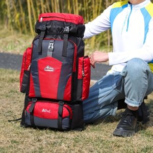 Men's Dual Shoulder Bag with 4 Color Options, Outdoor Sports Travel Hiking Camping Large Capacity Multi-Pocket Backpack, Long-Distance Trekking and Mountaineering Pack