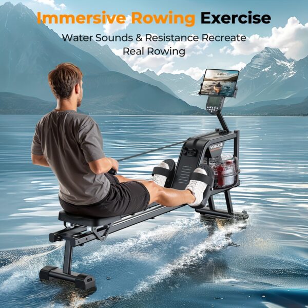 [Magnetic Rowing Machine] SRIFY Heavy-Duty Full-Body Magnetic Rowing Machine - Silent Glide Technology, Comfortable Padding, Foldable Frame - 350LBS Weight Capacity For Home Gym Workouts, Compact Design, Full-Body Training, No Battery - Image 5