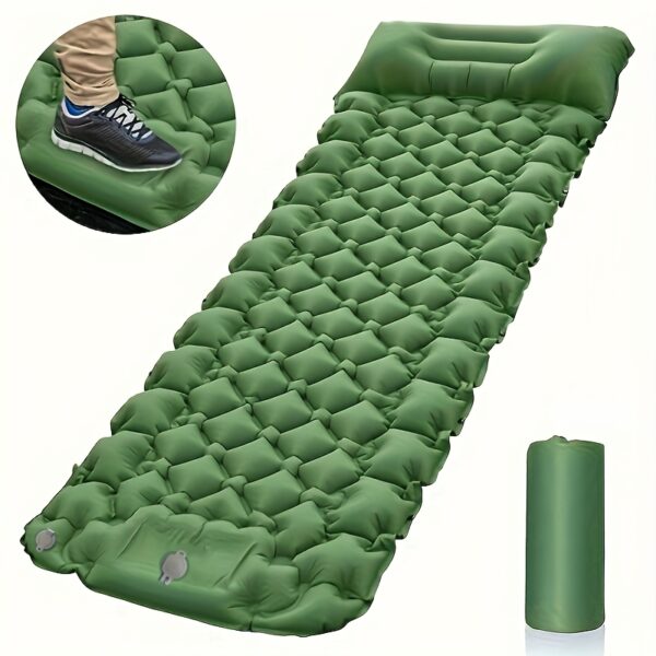 [Lightweight Camping Mat with Pump] Ultra-Light Inflatable Camping Mat with Built-In Pump & Headrest - Perfect for Travel, Hiking | Durable TPU Material, Includes Storage Bag
