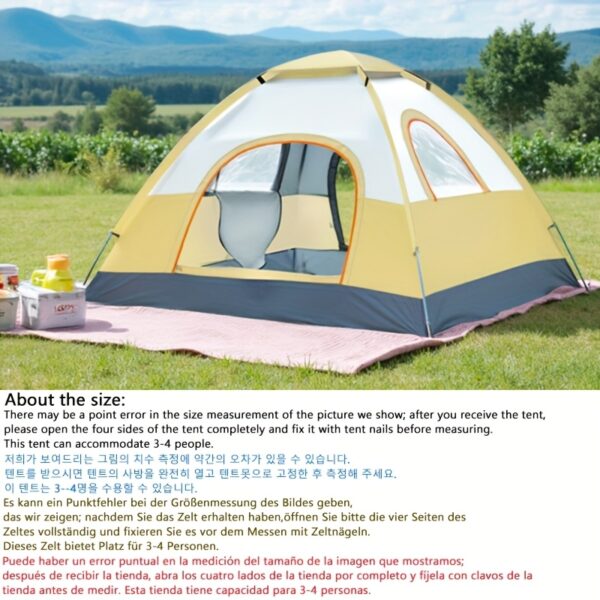 [Luxury Camping Tent] ALPACA OUTDOORS 4-Person Luxury All-Season Family Camping Tent | 2 Doors & 2 Windows, Durable O-Shaped Shape, 1 Sun Shelter, Portable Shelter for Outdoor Adventures - Image 11
