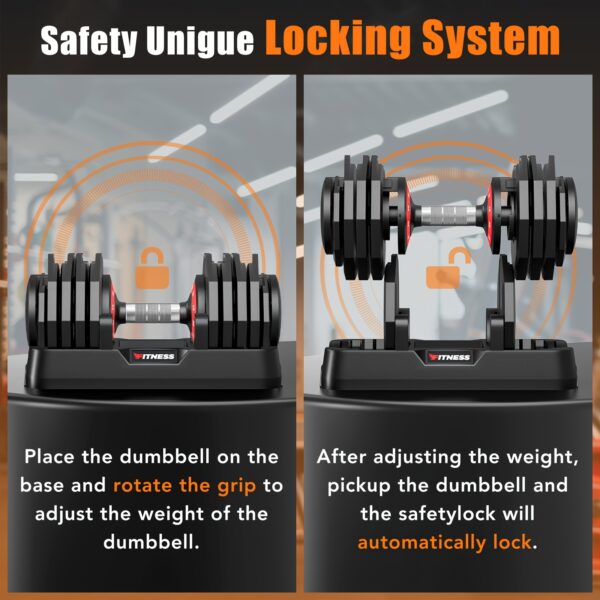 110lbs (55lbs*2)/80lbs/55lbs Quick Adjust Dumbbell Set, 10-in-1 Fitness Equipment, Space-Saving, Home Gym Fitness Exercise Equipment For Men And Women, Suitable For Fitness Enthusiasts In Home Gym - Image 8