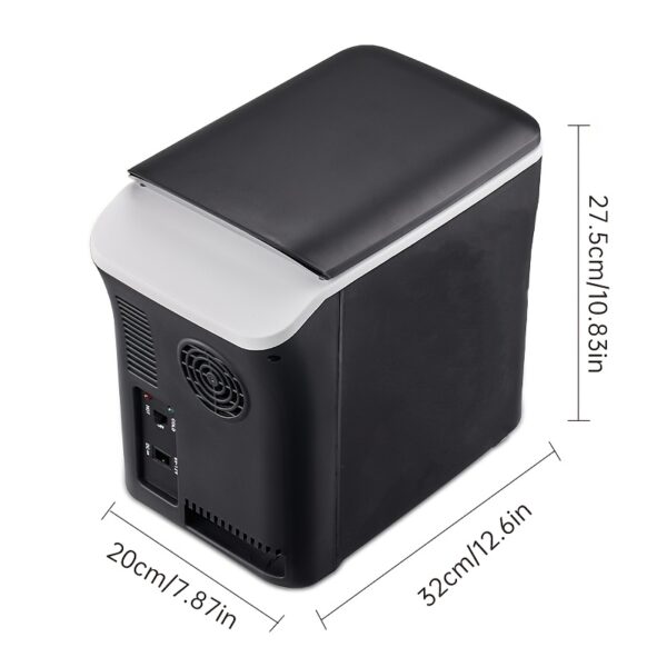 [Portable Car Fridge] Portable 12V Car Refrigerator | 1 Door Mini Fridge for Outdoor, Camping, RV, Truck - Black, 1-10L Capacity, Semiconductor Technology, Durable Construction - Image 2