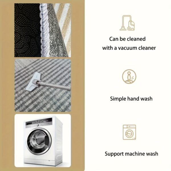 [1pc Autumn Polyester Mat] 1pc 850g/0.8cm Thick Machine Washable Polyester Autumn New Product Simulation Stone Road Texture Large Outdoor Patio Garden Mat - Image 7