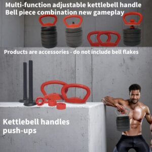 Adjustable Kettlebell Handle with Integrated Dumbbell Plate Integration - Red & Black PP Home Gym Equipment for Versatile Indoor Fitness, Ideal for Valentine'S Day, Thanksgiving, Christmas, Halloween, and Ramadan Workouts, Versatile Fitness Accessory | Multifunctional Dumbbell | Durable Dumbbel