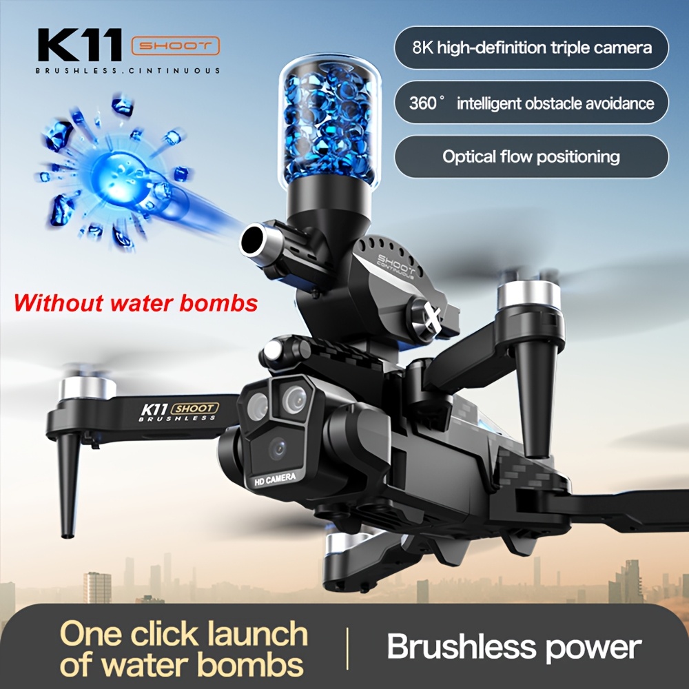 SEREE K11MAX Water Bomb Drone with 8K Camera, Long Range GPS Quadcopter for Beginners, Optical Flow, 5G Transmission, Foldable Design, Brushless Motor, Obstacle Avoidance, Auto Home & Follow Me, Includes 2 Batteries & Carrying Case, Perfect Gift for Men, Recreational Drone | Sleek Drone | Precision Navigation - Image 6