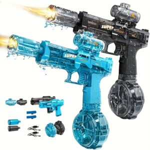 2pcs Electric Water Gun With Realistic Flame Mouth I Ultimate Battle Blaster I LED Flame I Summer Party Toy I Game Toy I Boys And Girls Gift Festival Gift I Birthday Gift