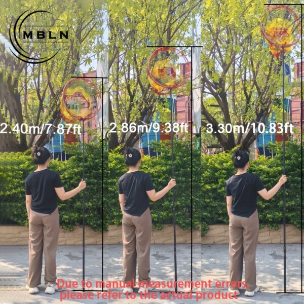 [Carbon Fiber Fishing Net] 1pc Carbon Fiber Fishing Landing Net | Telescopic Collapsible 2.1m/2.4m/3m Super-Long Handle with Ergonomic Grip, Durable Lightweight Design & Mixed Colors for Professional & Recreational Anglers - Image 8