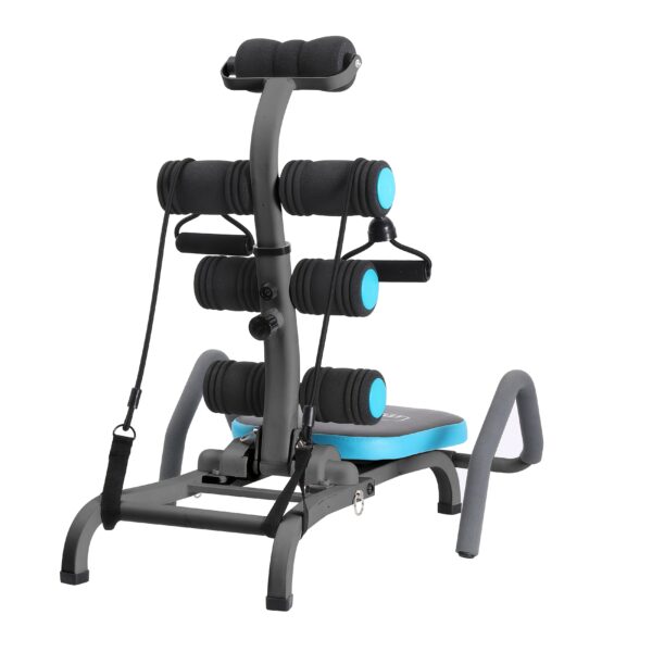 [Adjustable Ab Trainer] Sturdy Iron Adjustable Foldable Ab Workout Equipment - Sit-Up Trainer for Home Gym, Black & Light Blue Design, Perfect Christmas Gift for Core Strength Training - Image 7