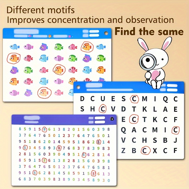 Concentration And Observation Training: Find The Same Game Cards - Fruits, Animals, And Letters - No Battery Required - Image 4