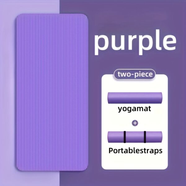 Thickened Non-Slip Yoga Mat with Handles - Heavy-Duty Shock-Absorbing Soundproof Fitness Mat, Ultra-Soft Home Gym Floor Mat for Pilates and Floor Exercises - Available in Pink/Purple/Black, Suitable for Beginners and Professionals, Durable Material, Yoga Gear, Essential for Fitness Enthusiasts - Image 4