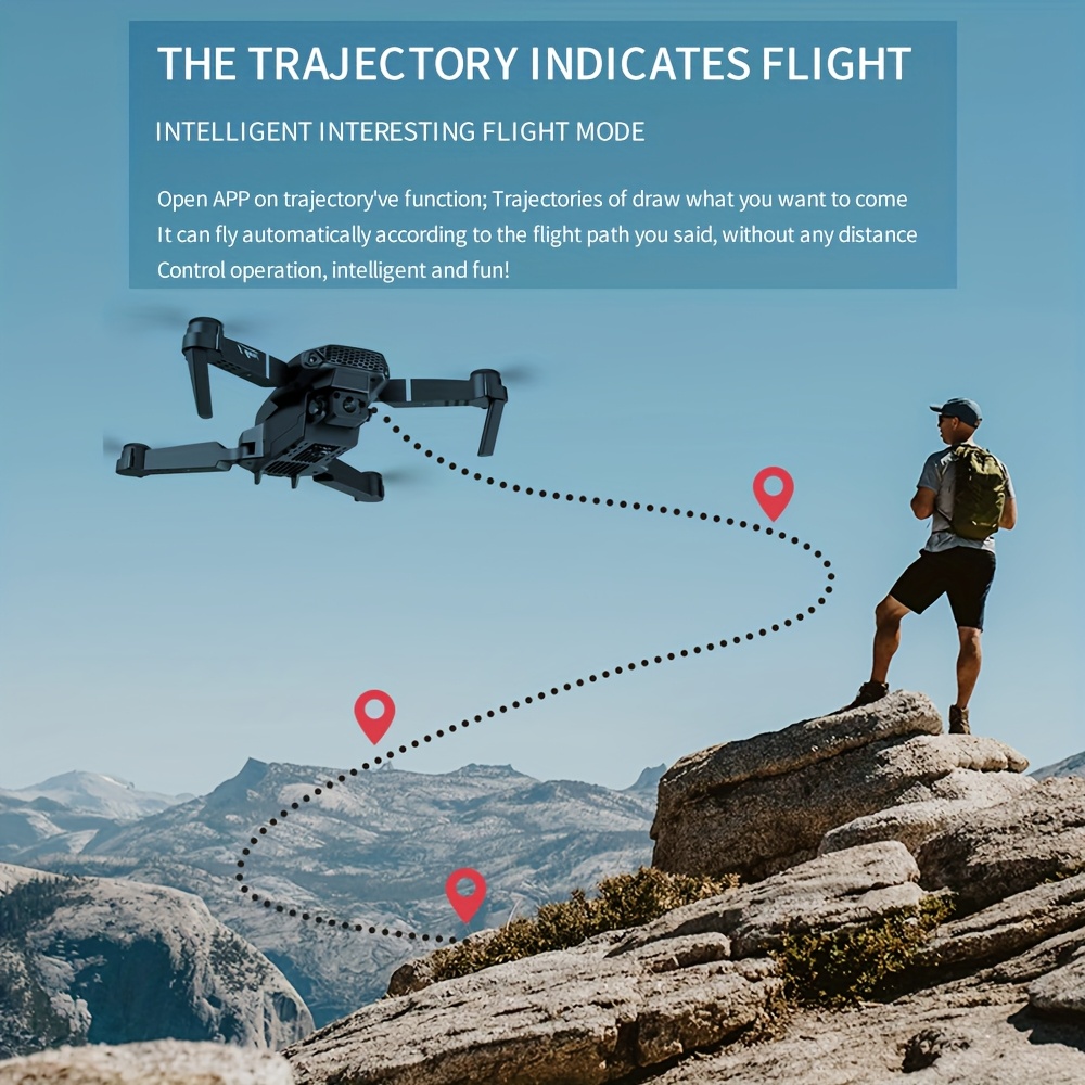 E88 E99 Foldable 1080P Drone, Equipped with Single/Dual/Three Cameras, Height Control, Optical Flow Positioning, Application Control And Obstacle Avoidance - Holiday Gift - Image 4