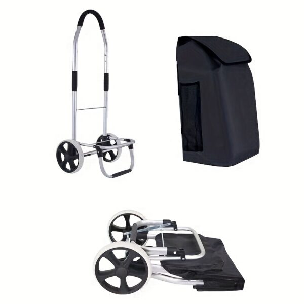 [Foldable Trolley Dolley] Foldable Shopping Cart Trolley Dolley For Groceries | With Wheels And Removable Bag For Groceries Shopping - Image 4