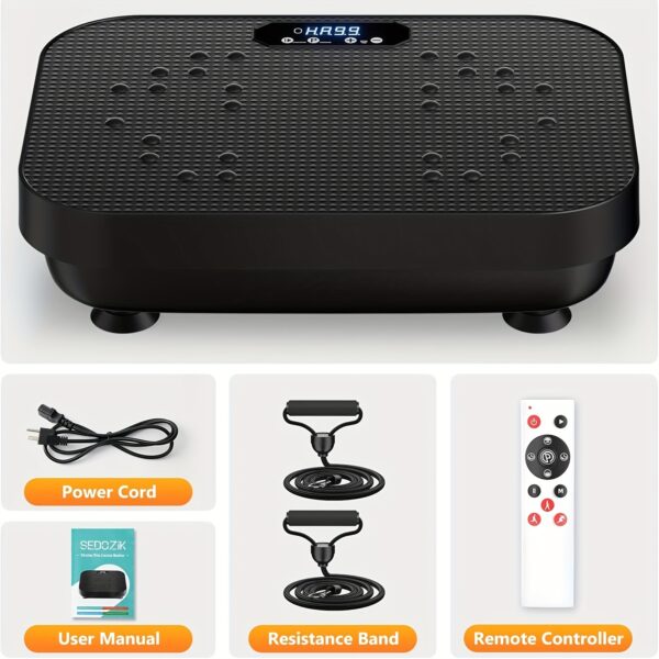 Vibration Fitness Platform for Home Use, Multifunctional Full Body Exercise Machine | 99 Adjustable Speeds + 8 Smart Modes | 330 lbs Capacity | Includes Resistance Bands with Silent Non-Slip Design | Perfect Gift for Parents and Friends | Health Festival Gift Recommended, Without Battery - Image 9