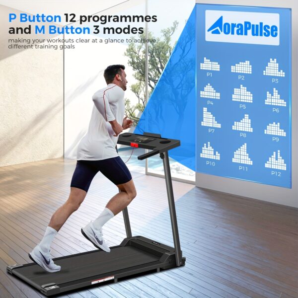 [Portable Foldable Treadmill] 300 LBS Capacity 3.0 HP Portable Foldable Treadmill - Walking Treadmill With Handle Bar, LED Display, Compact Design - Perfect for Home Office, Christmas Gifts - Image 7