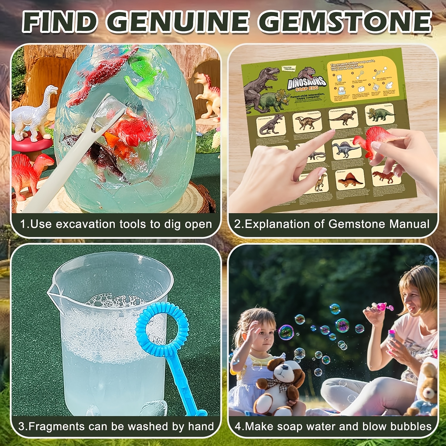 Dinosaur Fossil Digging Kit For Kids, Dinosaur Eggs Excavation Dig Kit With 12 Dino Figures, Dinosaur Toys For Kids 5-7 8-12, Science Experiments Kits Birthday Christmas Easter Gift For Boys & Girls - Image 5