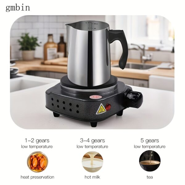 [Electric Heating Stove] 1pc Electric Heating Stove, Multi-Functional Temperature Control | US Plug, 110V, Iron, Overheat Protection, Quick Heater, Durable & Easy to Clean, Ideal for Home, Office, Dorm, Travel, Camping, Tea & Coffee Brewing, Countertop Burners - Image 5