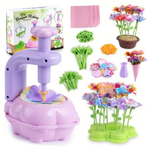 Fabric Flower Bouquets Toys, DIY Craft Kits Toys For Kids - Flower Market Toy, Build Your Flower Bouquet, Arts & Crafts For 4 5 6 7 8 Year Girl, Educational Activity Preschool B-Day Gifts