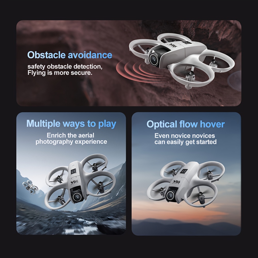 SEREE V66 Drone - High-Definition Dual Camera, Drone With Camera 4k Professional, Safety Design, Flow Tracking, Smart Obstacle Avoidance, Headless Mode, One-Click Return, WiFi Pathway Flight, 2.4GHz Interference-Free Technology, Four-Channel Hexagon Gyroscope, Real-Time Image Transmission, Ideal For Outdoor Camping & Travel, Drones With Camera For Adult - Image 8