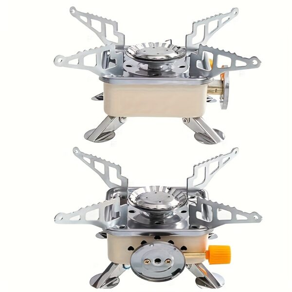 Windproof camping stove camping gas stove, portable foldable stove, used for outdoor backpack hiking and picnicking. Portable foldable camping stove - ideal choice for outdoor exploration, picnicking, and grilling, material, iron - Image 13