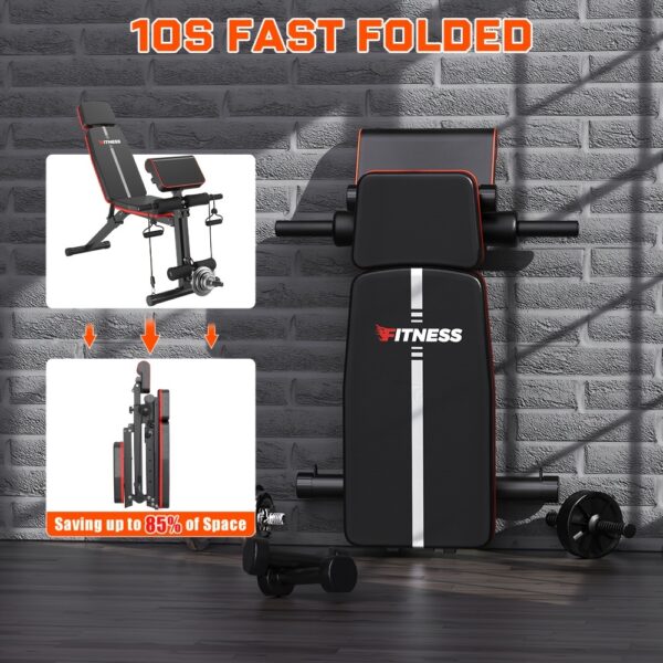 14-in-1 Adjustable Weight Bench | Foldable Multi-Functional Strength Training Equipment for Full Body Exercise | 770lbs Weight Capacity, Space-Saving Design for Home Gym - Image 6