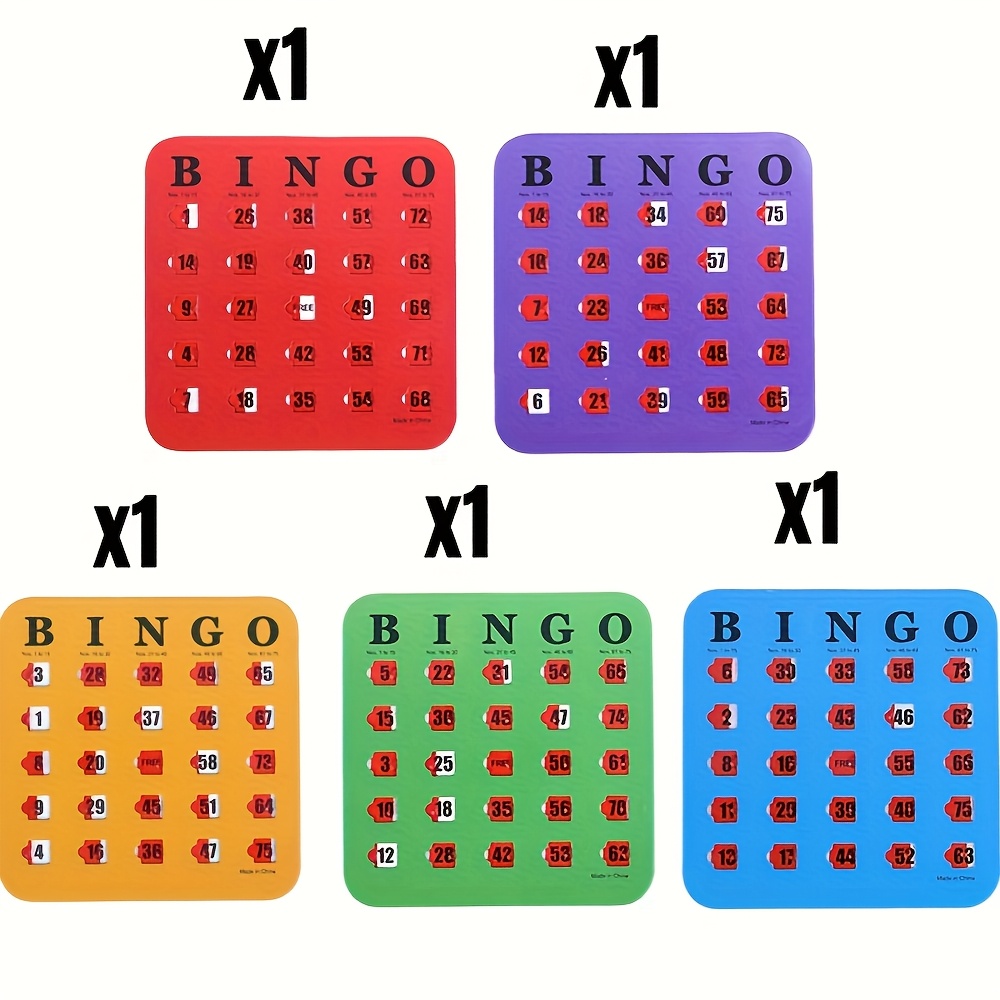 Bingo Game, A Set of Reusable Five-color Bingo Game Card Sets, A Logical Thinking Training Board Game for Family Gatherings, Adult Bingo Cards - Image 6