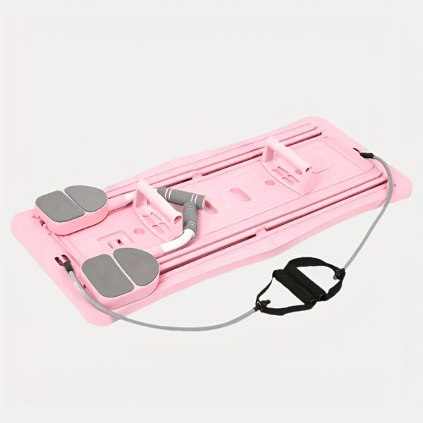An 8-in-1 multifunctional abdominal board available in three colors, designed for core strength training and Pilates - a foldable portable home gym equipment with adjustable resistance bands, push-up bars, and straps. Includes multiple fitness tools - Image 10