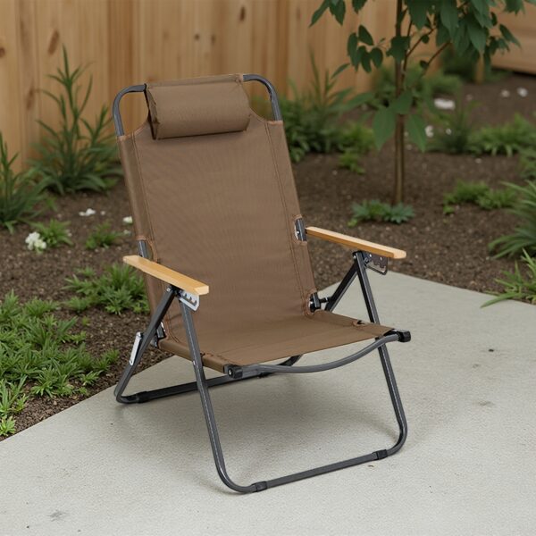 Outdoor Black Garden Armchair with Padded Backrest & Armrests - Durable Weather-Resistant Foldable Design, No Assembly Needed, Plastic-Filled Cushion for Patio, Lawn, Yard - Elegant Patio Furniture - Image 7
