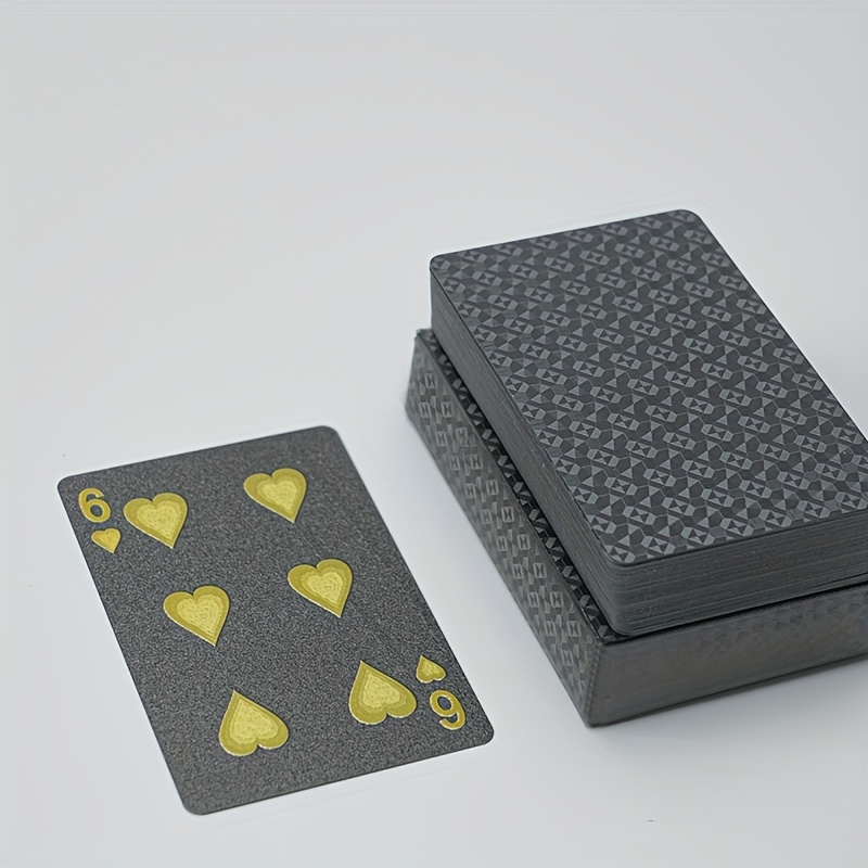 4 Decks Waterproof Playing Cards, Plastic Golden Foil Playing Card, Standard Poker Cards, 4 Colors Cool Games Gifts for Adults Family Party And Game (Golden Black K-word Constellation) - Image 5