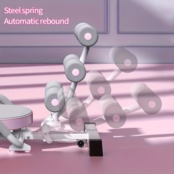 1pc Foldable Abdominal Exercise Equipment - Spring-Assisted Sit-Up Assistant with 360° Rotating Disk, Durable Iron, Transparent Pink - Ideal for Core Strengthening & Muscle Toning, Gym Accessories - Image 10