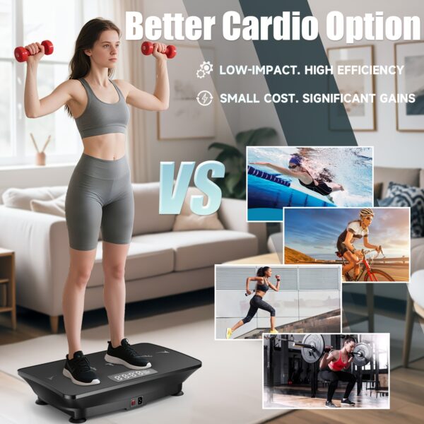 Vibration Plate Exercise Machine, Whole Body Workout Power Vibrate Fitness Platform Vibration Plate for Lymphatic Drainage, Silent Motor Speed Control, Body Shaping for Home Workout-Ideal Fitness Gift - Image 4
