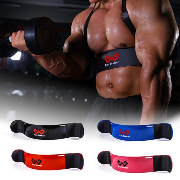 [MANUEKLEAR Arm Blaster] MANUEKLEAR Adjustable Thick Iron Arm Blaster Bicep Curl Bar | Black with Red Logo, Barbell Curl Assist for Strength Training, Sleek Design, Durable Construction - Image 7