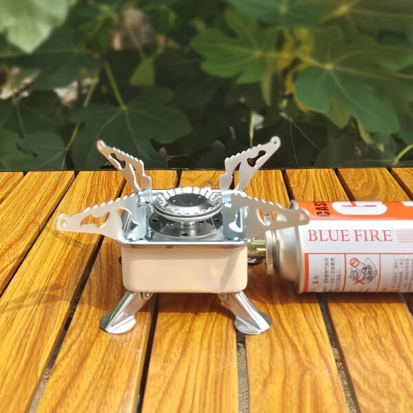 Windproof camping stove camping gas stove, portable foldable stove, used for outdoor backpack hiking and picnicking. Portable foldable camping stove - ideal choice for outdoor exploration, picnicking, and grilling, material, iron - Image 11