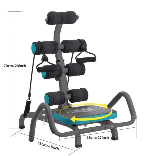 [Adjustable Ab Trainer] Sturdy Iron Adjustable Foldable Ab Workout Equipment - Sit-Up Trainer for Home Gym, Black & Light Blue Design, Perfect Christmas Gift for Core Strength Training - Image 4