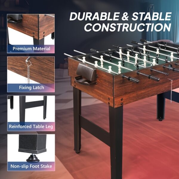 MATLADIN Game Table, for Adults, Multi-Use for Game Room, Game Table Set for Family Game, with Hockey, for Foosball, Pool, Ping Pong, 4ft, 10-in-1/6-in-1 - Image 5
