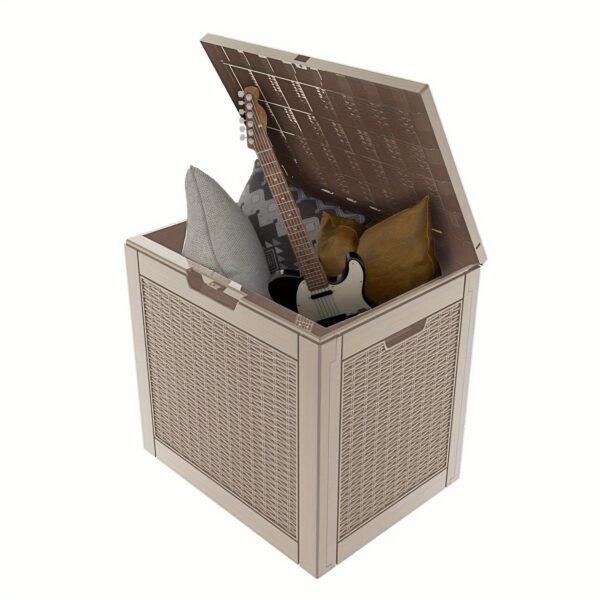 EasyUp All-Weather Outdoor Deck Box - Heavy-Duty Resin Construction, High Quality Flip-Top Lid, Minimalist Design for Patio, Deck & Backyard Storage (32GAL, 40GAL, 50GAL, 60GAL, 90GAL, 120GAL) - Coffee & Black, Deck Box for Outdoor Storage, Patio Organization, Contemporary Style, Durable Construction, Patio Decorators, Box, Cabinet, Rack for Outdoor Storage - Image 20