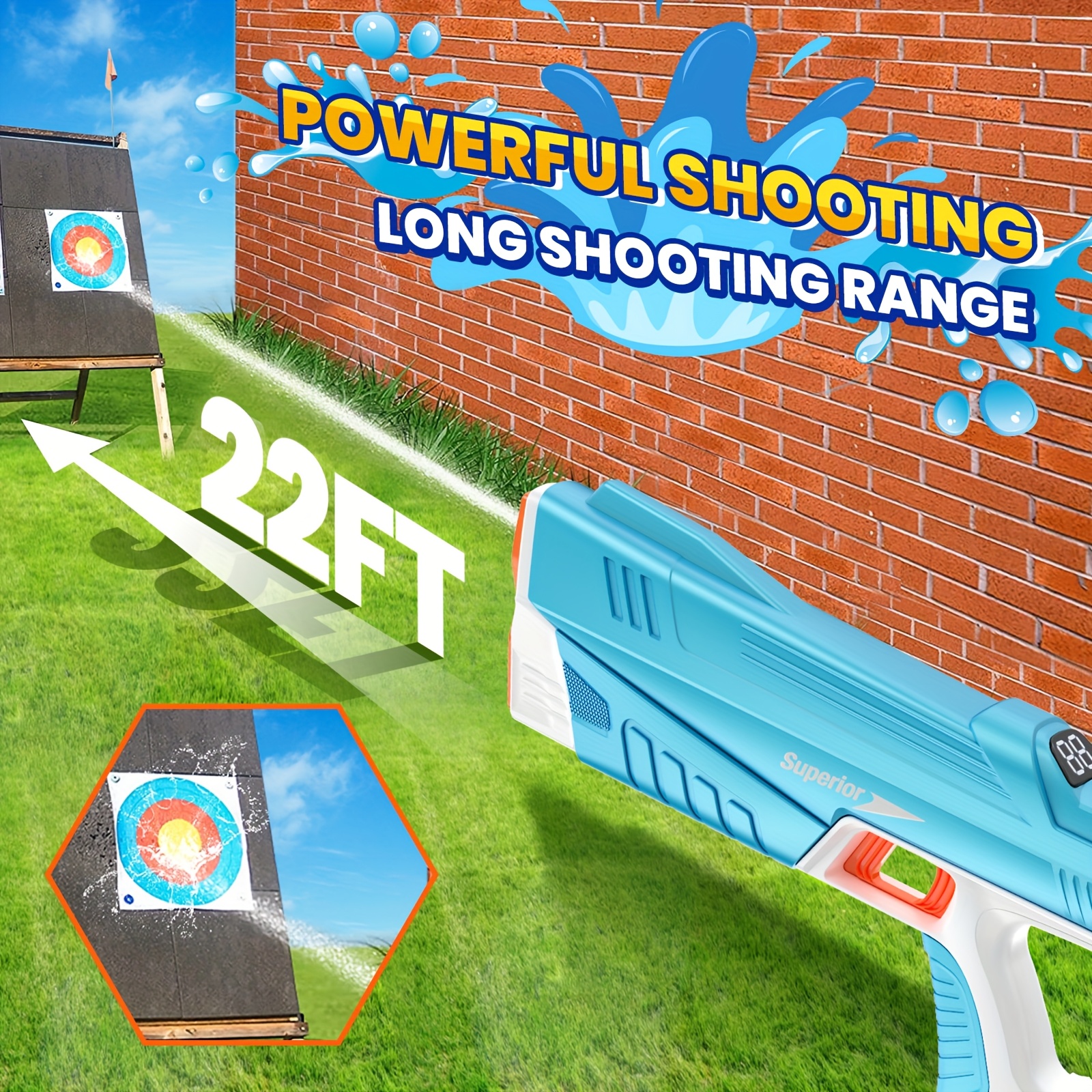 Electric Water Gun, Squirt Guns 39 Ft Range, Auto Suction Water Guns For Adults, Pool Beach Outdoor Party Toys, Powered Squirt Gun, Automatic Water Gun - Image 2