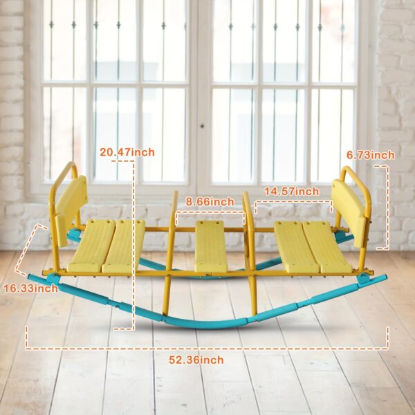 2-in-1 Metal Seesaw Toy with Easy-to-Hold Handles - Vibrant Yellow & Blue Indoor/Outdoor Play Equipment for Family Backyard, Kindergarten, Holiday Gifts (Stainless Steel), Seesaw Toy, Playful Design, Durable Construction - Image 6