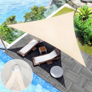 1pc Beige Right-Angle Triangle 95% Uv-Blocking Sunshade Sail - Heavy-Duty Outdoor Canopy for Poolside, Patio, Garden, Backyard - Durable Polyester Fabric with Metal Frame Support, Poolside Shade, Garden Shade, Modern Shade, Sturdy Construction