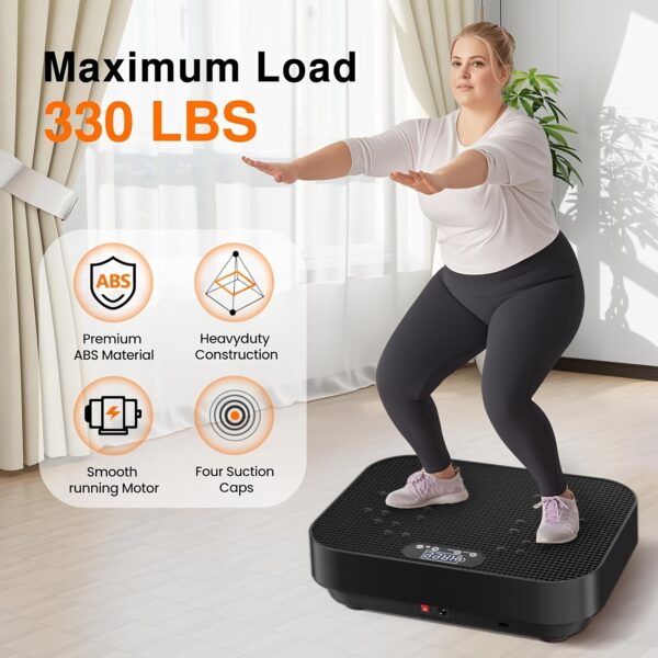 Vibration Fitness Platform for Home Use, Multifunctional Full Body Exercise Machine | 99 Adjustable Speeds + 8 Smart Modes | 330 lbs Capacity | Includes Resistance Bands with Silent Non-Slip Design | Perfect Gift for Parents and Friends | Health Festival Gift Recommended, Without Battery - Image 6