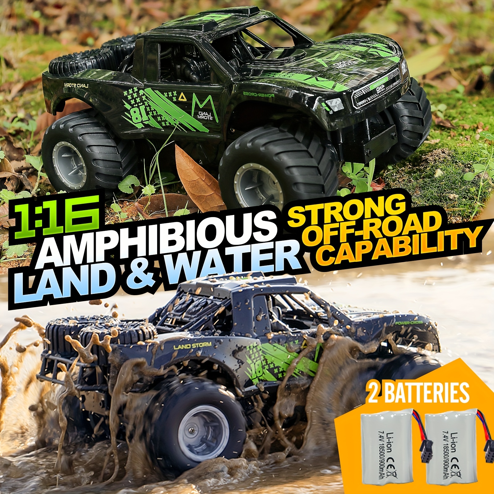 Remote Control Cars For Boys, Rc Truck 4x4, 1:16 Scale, Off-Road Truck With Two Rechargeable Batteries, High Speed Vehicle. - Image 6