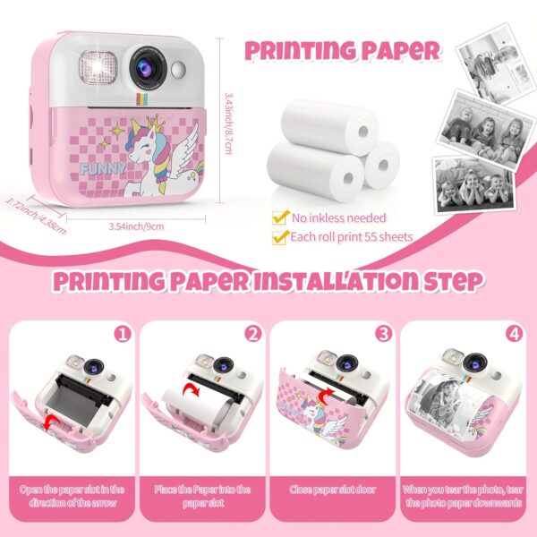 LUOBA Camera, 2.4" Instant Print Camera, Christmas Birthday Gifts for Boys, Girls And Seniors, Digital Camera, Toy Camera with Printing Paper - Image 2