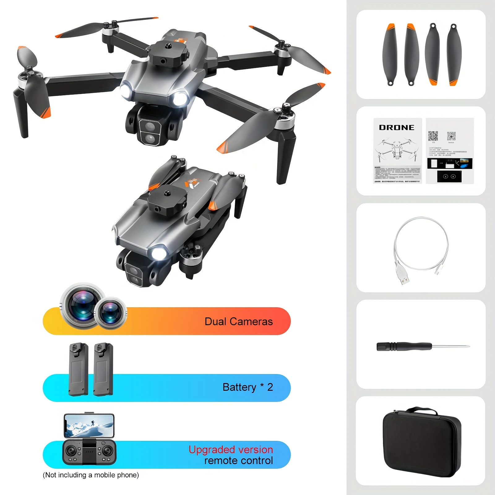2025 Long-Flight Dual Camera Drone For Adults - Optical Flow Positioning, 360° Obstacle Avoidance, Brushless Motor, LED Lights, Dual Batteries & Spare Kit - Ideal Starter UAV & Holiday Gift - Image 3