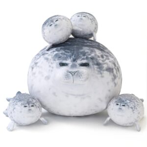 2025 New Model, A Seal Mother Comes with 4 Seal Babies, Creative Plush Toy Dolls, Children's Birthday Gifts, Mother-child Interactive Home Pillows, Holiday Gifts, Easter Gifts