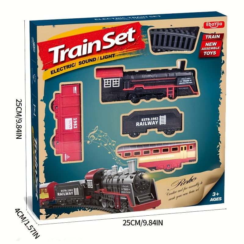 Train Toys Set, Electric Train Set W/Light & Sounds, Kids Toys For Ages 4-8, Locomotive Engine, Cargo Cars & Tracks For Birthday Gift For 3 -10+ Year Old Boys Girls - Image 4