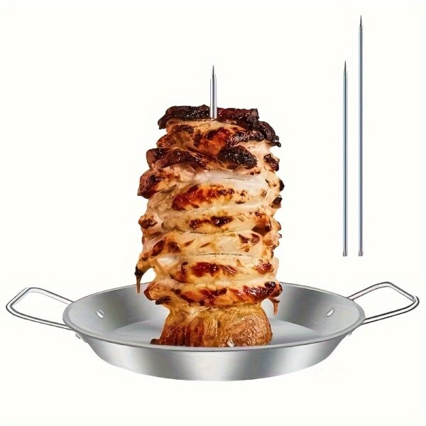 [Portable Detachable BBQ Grill] Stainless Steel Vertical BBQ Grill - Portable, Detachable Skewer Set for Outdoor Cooking & Camping