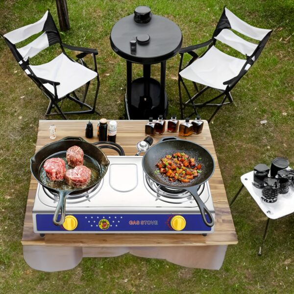 [Portable Propane Stove] VIVICREATE 4000 BTU Portable Propane Stove | 1/2/4 Burner Options - Heavy Duty Stainless Steel | for Outdoor Cooking, BBQ, Grilling, Camping & Picnics - Image 2
