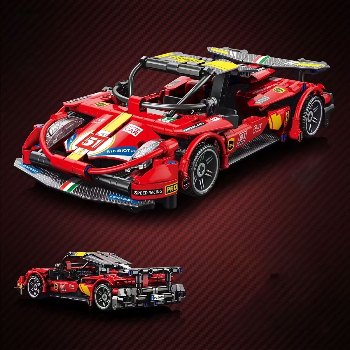 Powered, Colorful Building Block Model Set with Toy Sports Car Assembly, Adult Collectible Car Model, ABS Material, Suitable for Family/Friends, Birthday Holiday Gift - Image 3